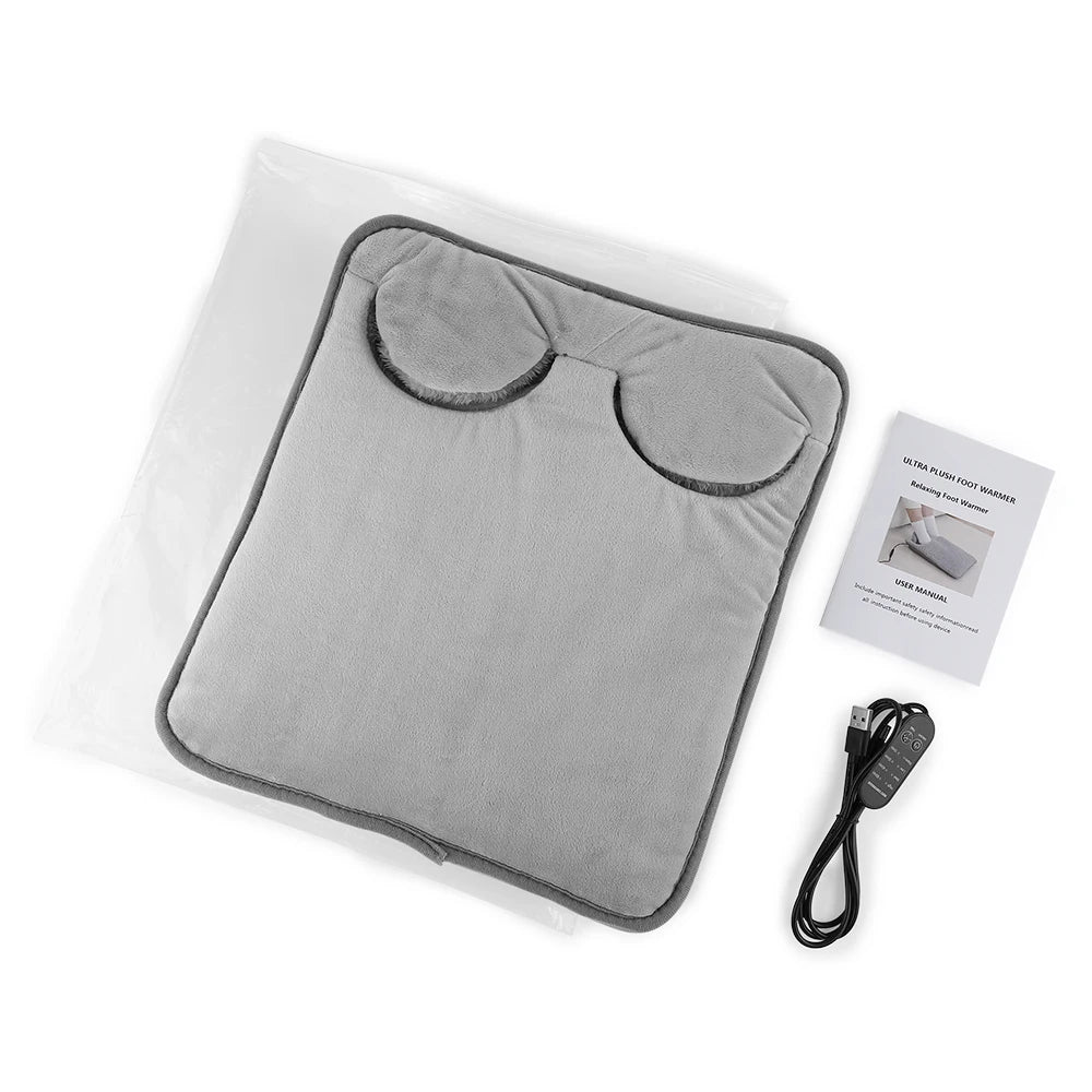 USB Powered Plush Electric Foot Warmer – Cozy Heat for Home & Office