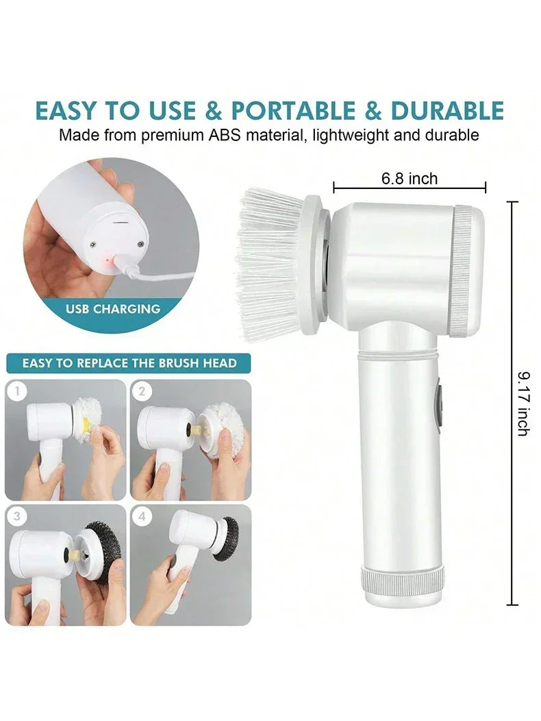 1. 5-in-1 Electric Spin Scrubber Brush – Bathroom Tile & Sink Cleaner | Trendorio Shop - Electric Cleaning Tools