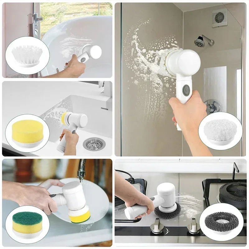 1. 5-in-1 Electric Spin Scrubber Brush – Bathroom Tile & Sink Cleaner | Trendorio Shop - Electric Cleaning Tools