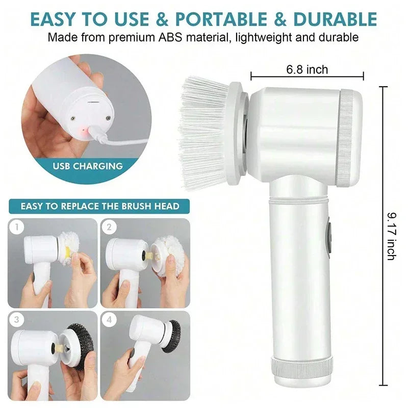1. 5-in-1 Electric Spin Scrubber Brush – Bathroom Tile & Sink Cleaner | Trendorio Shop - Electric Cleaning Tools