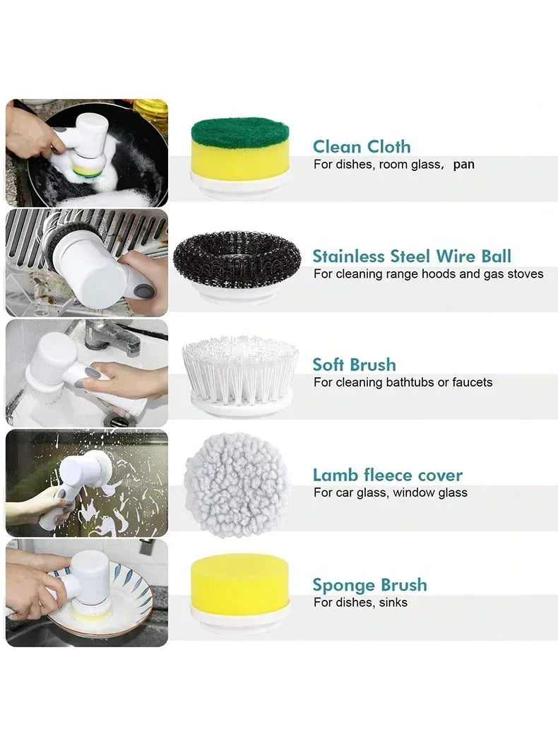 1. 5-in-1 Electric Spin Scrubber Brush – Bathroom Tile & Sink Cleaner | Trendorio Shop - Electric Cleaning Tools