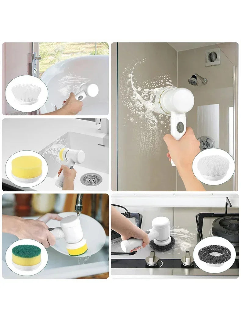 1. 5-in-1 Electric Spin Scrubber Brush – Bathroom Tile & Sink Cleaner | Trendorio Shop - Electric Cleaning Tools