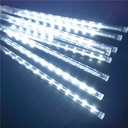 LED Meteor Shower Rain Lights – Waterproof Falling Raindrop String Lights for Christmas, Holidays & Outdoor Garden Decor