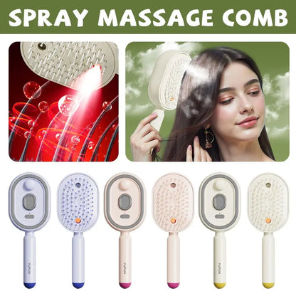 Electric Spray Hair Comb 3-in-1 | Air Cushion Massage Brush | Rechargeables Anti Static Self - Cleaning Hair Tool