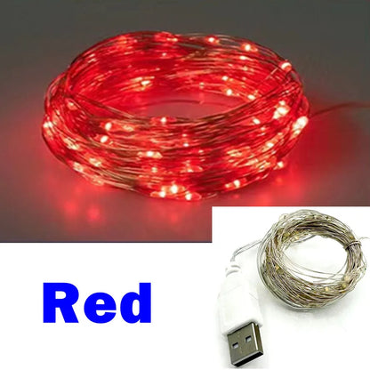 USB LED Fairy String Lights – Copper & Silver Wire (3/10/20M) | Trendorio