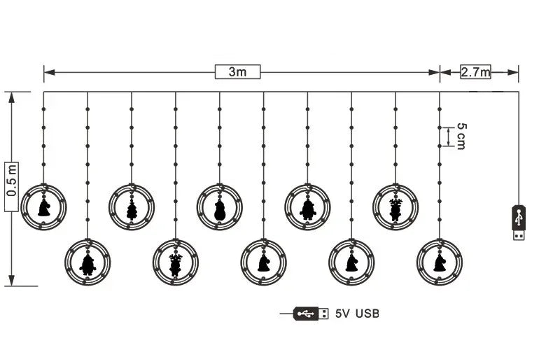 Christmas LED Curtain Strip Lights – USB Garland Fairy Lights | Trendorio