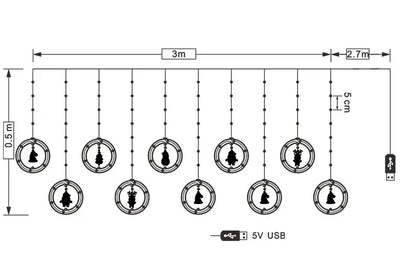 Christmas LED Curtain Strip Lights – USB Garland Fairy Lights | Trendorio