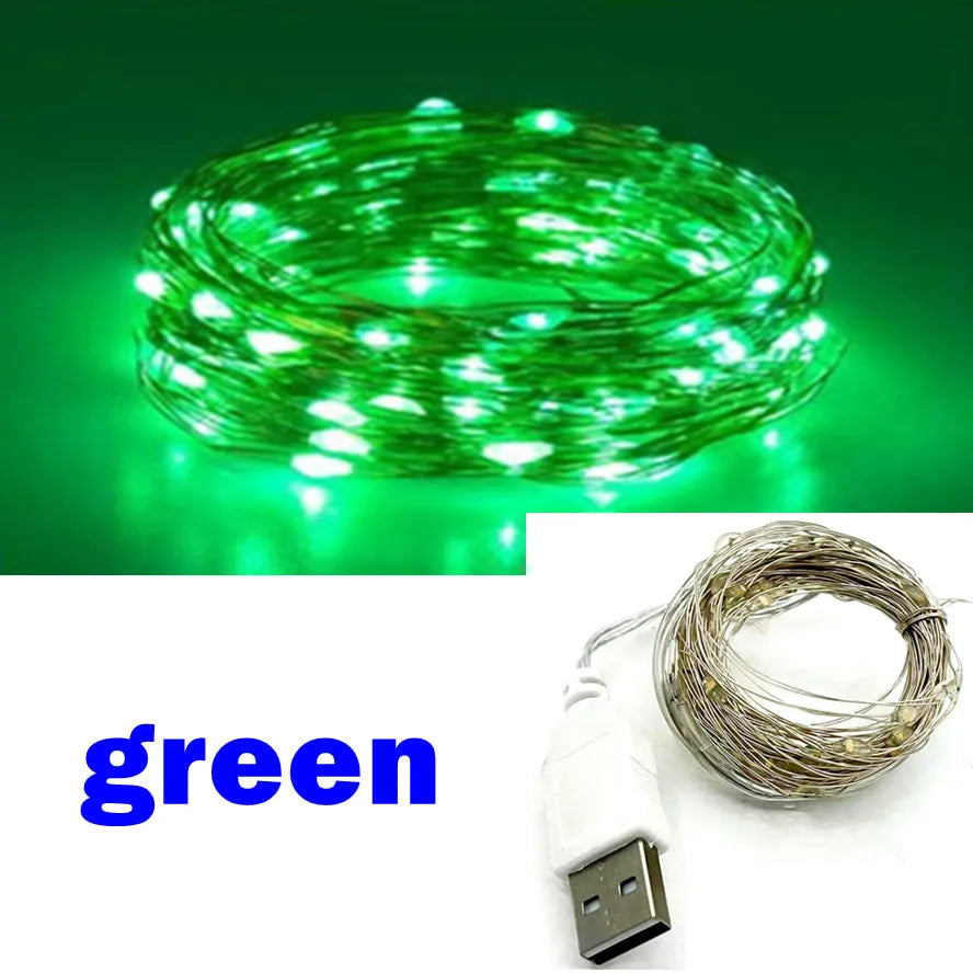USB LED Fairy String Lights – Copper & Silver Wire (3/10/20M) | Trendorio