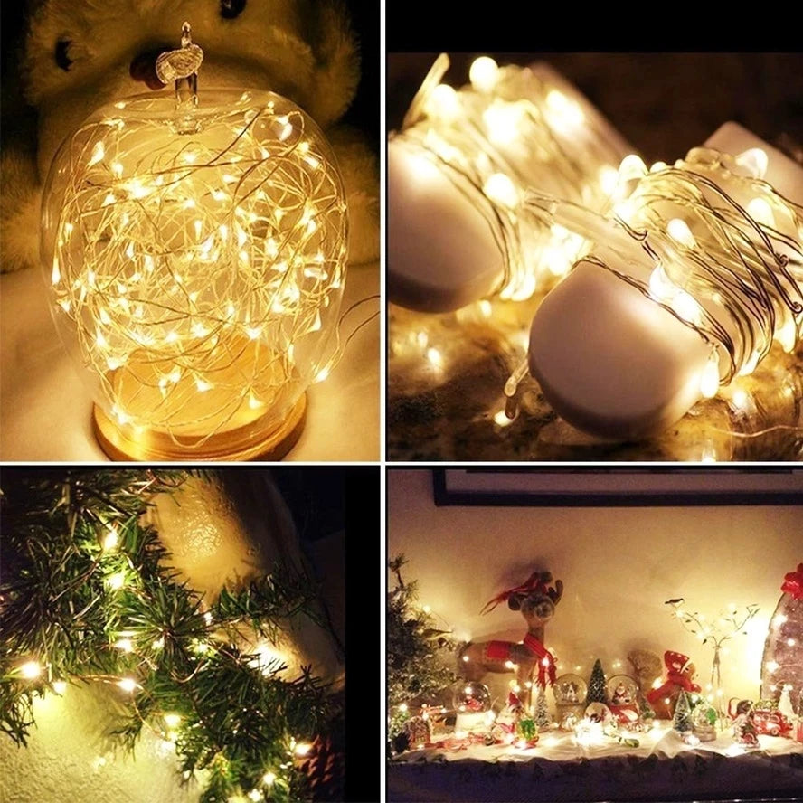 USB LED Fairy String Lights – Copper & Silver Wire (3/10/20M) | Trendorio