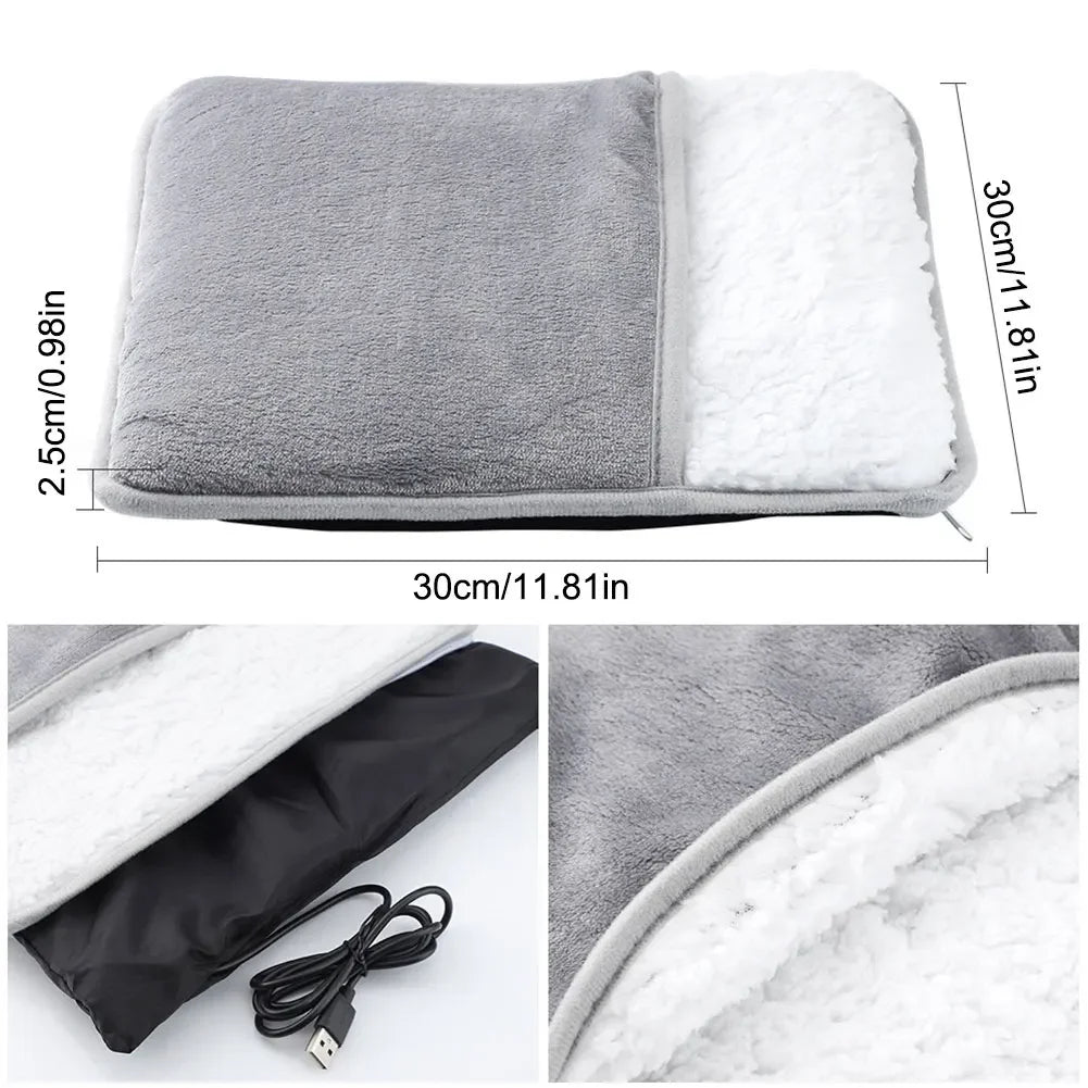 Soft Velvet Heated Foot Pad – USB Rechargeable Foot Warmer