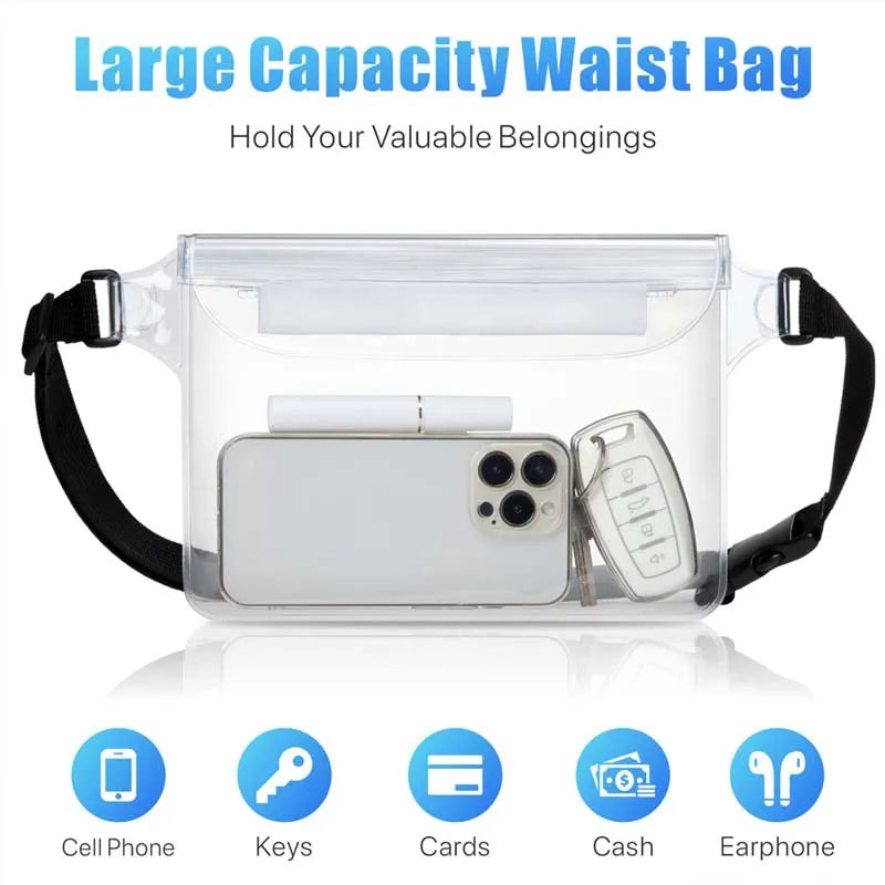 Waterproof Phone Waist Bag for Swimming & Beach - Adjustable Dry Pouch with Belt for Phones & Valuables | Trendorio Shop