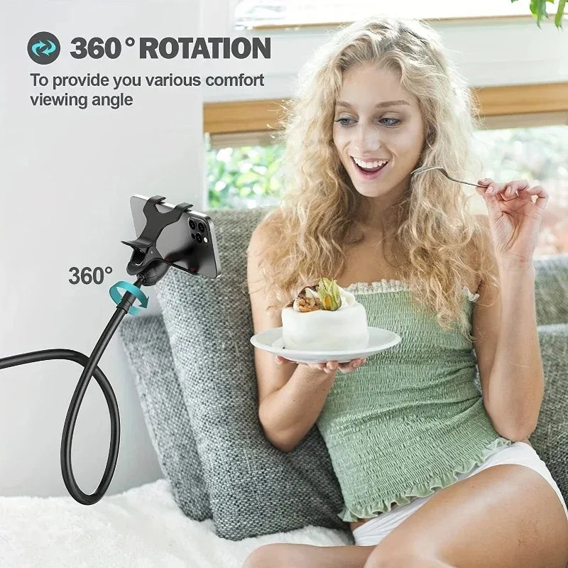 Flexible Phone Holder with Clip, 138cm Gooseneck Arm