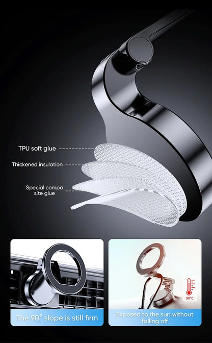 Magnetic 1080° Rotating Car Phone Holder - Universal MagSafe Mount for iPhone 16 15 14 Pro Max | Trendorio Shop
