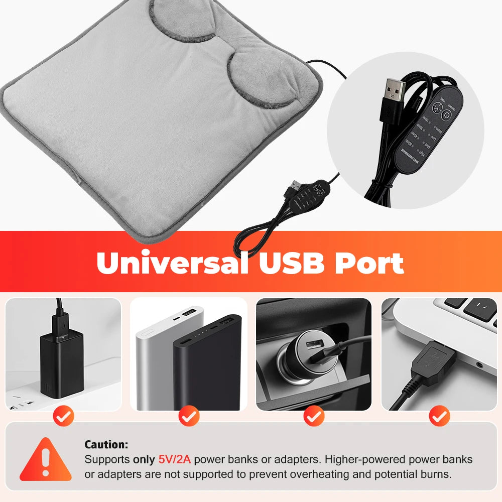 USB Powered Plush Electric Foot Warmer – Cozy Heat for Home & Office
