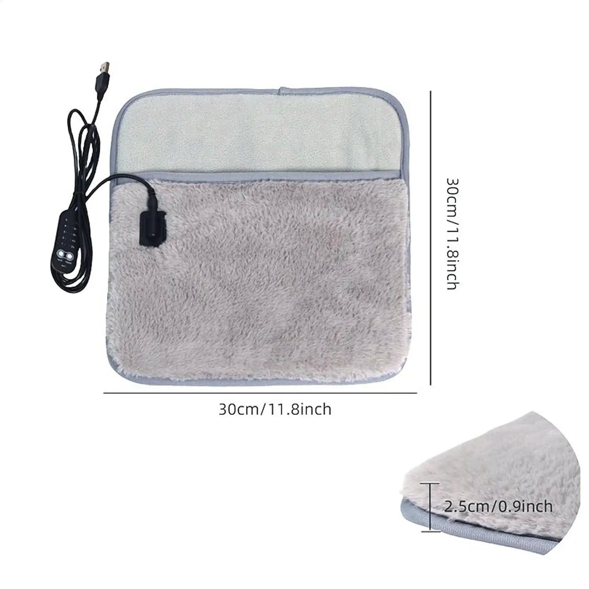 Compact USB Heated Foot Warmer – Plush Foot Heating Mat for Cold Feet