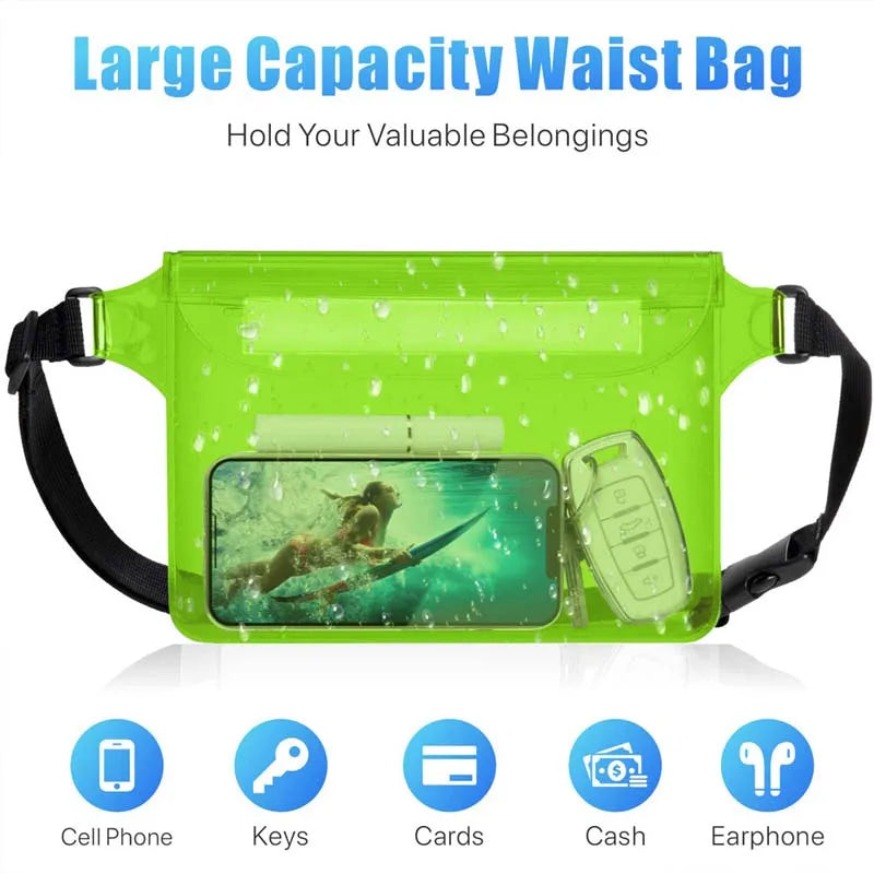 Waterproof Phone Waist Bag for Swimming & Beach - Adjustable Dry Pouch with Belt for Phones & Valuables | Trendorio Shop