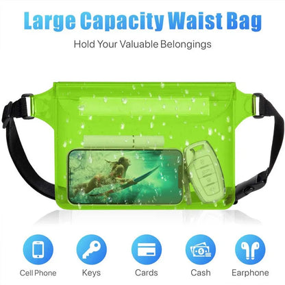Waterproof Phone Waist Bag for Swimming & Beach - Adjustable Dry Pouch with Belt for Phones & Valuables | Trendorio Shop