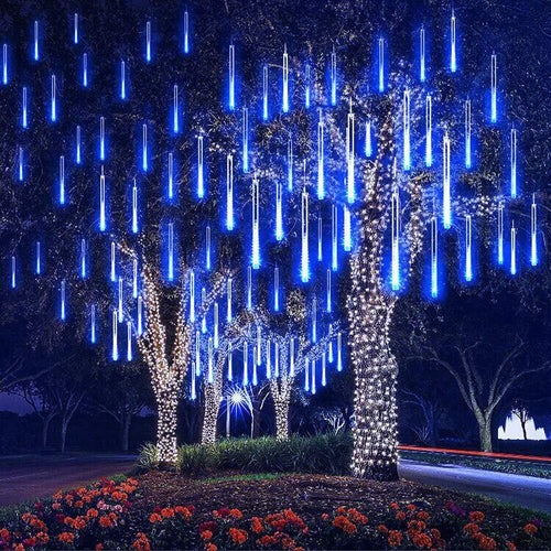 LED Icicle Curtain String Lights – 30/50cm Meteor Shower Style Lights for Christmas, Garden & Wedding Decor