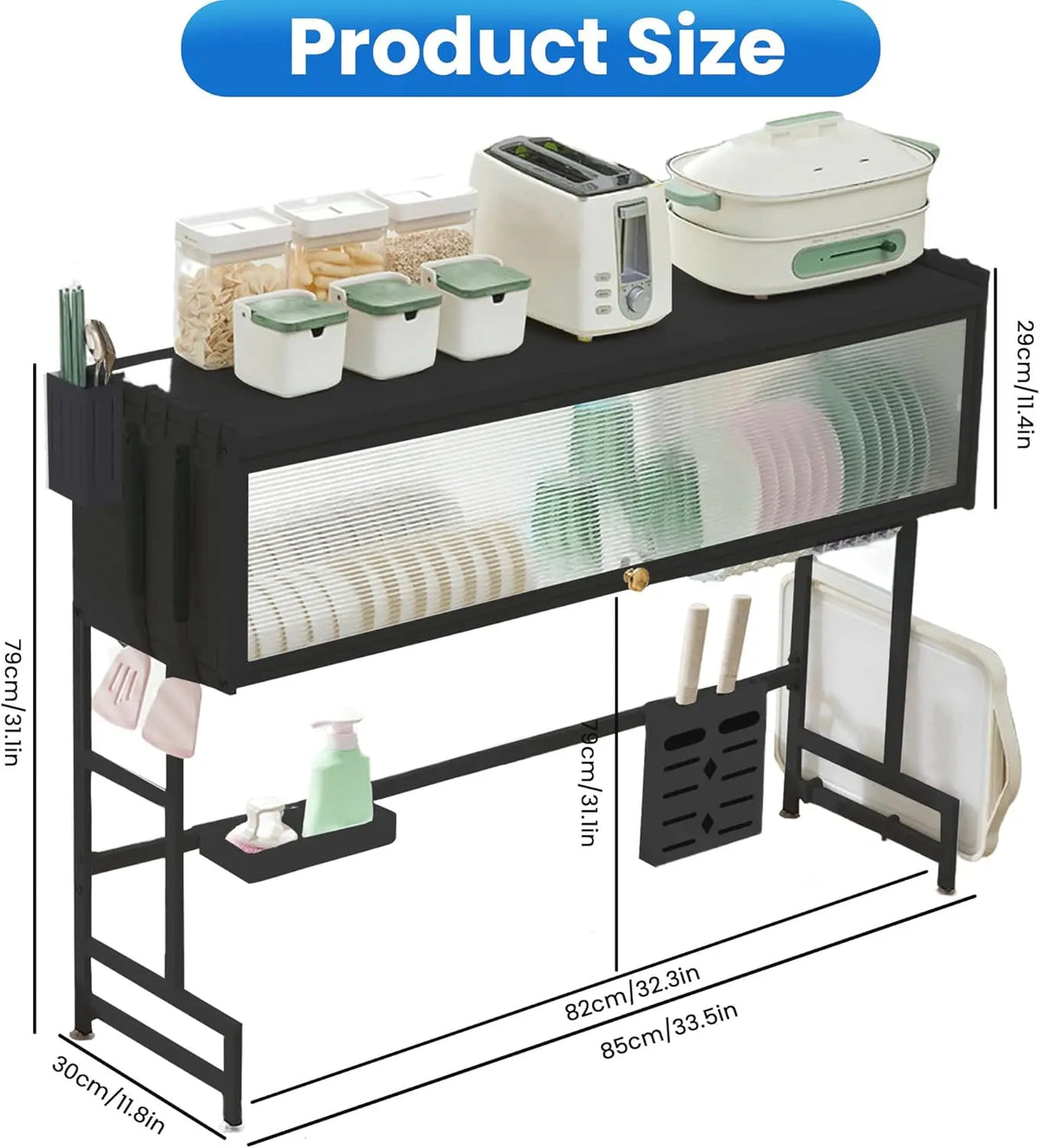 Over Sink Dish Rack | Above Sink Drainage Drying Rack with Cutlery Holder - Maximize Counter Space | Trendorio Shop