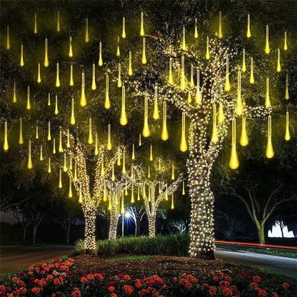 LED Icicle Curtain String Lights – 30/50cm Meteor Shower Style Lights for Christmas, Garden & Wedding Decor
