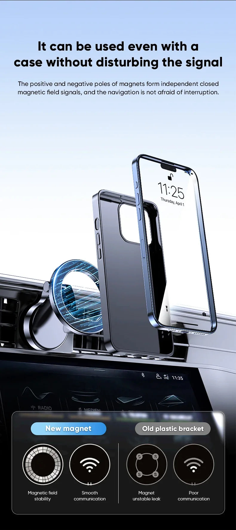 Magnetic MagSafe Car Phone Holder - Universal Vehicle Mount for iPhone 16 15 14 Series | Trendorio Shop