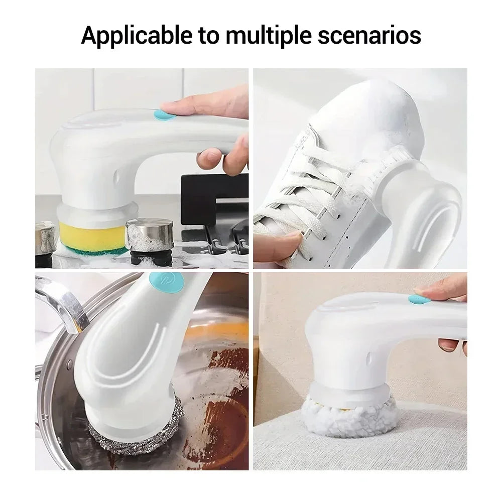 Wireless 5-in-1 Electric Cleaning Brush – USB Rechargeable Home Scrubber | Trendorio Shop