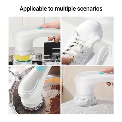 Wireless 5-in-1 Electric Cleaning Brush – USB Rechargeable Home Scrubber | Trendorio Shop