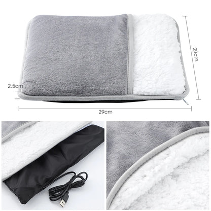 Washable Plush Foot Warmer Heater – USB Foot Heating Cushion
