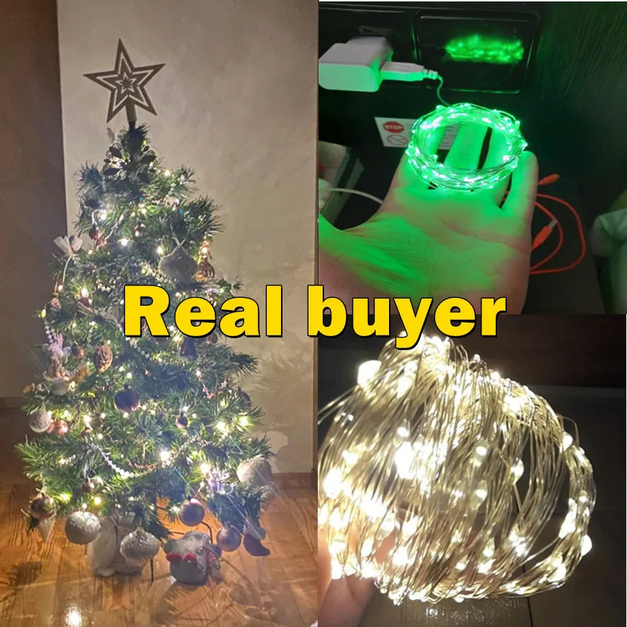 USB LED Fairy String Lights – Copper & Silver Wire (3/10/20M) | Trendorio