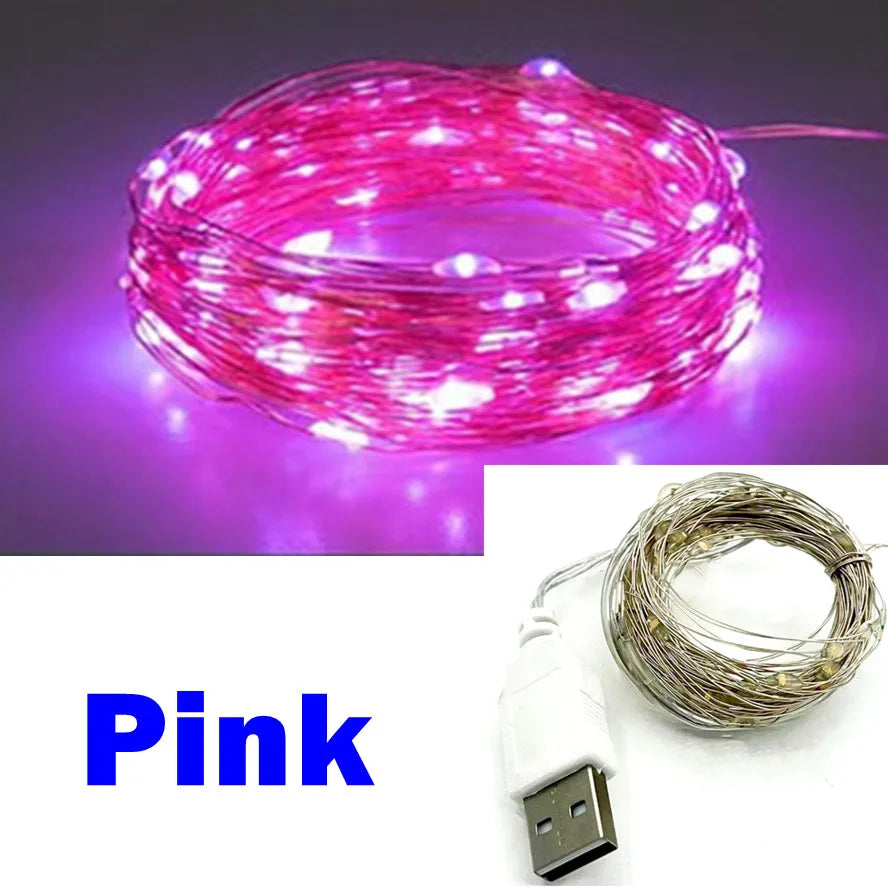 USB LED Fairy String Lights – Copper & Silver Wire (3/10/20M) | Trendorio