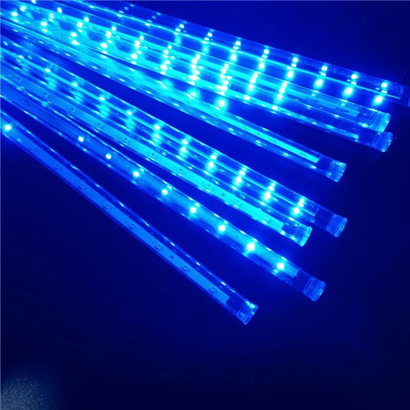 LED Meteor Shower Rain Lights – Waterproof Falling Raindrop String Lights for Christmas, Holidays & Outdoor Garden Decor