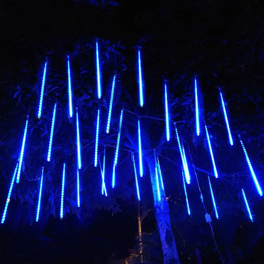 LED Icicle Curtain String Lights – 30/50cm Meteor Shower Style Lights for Christmas, Garden & Wedding Decor