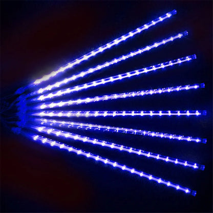 LED Icicle Curtain String Lights – 30/50cm Meteor Shower Style Lights for Christmas, Garden & Wedding Decor