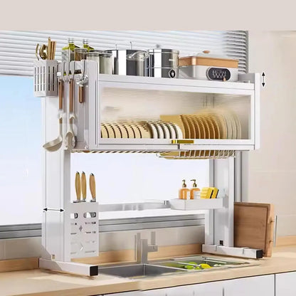 Over Sink Dish Rack | Above Sink Drainage Drying Rack with Cutlery Holder - Maximize Counter Space | Trendorio Shop