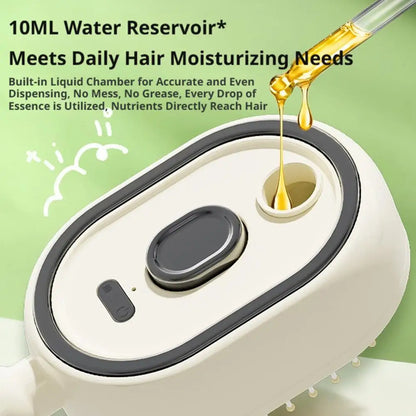 Electric Spray Hair Comb 3-in-1 | Air Cushion Massage Brush | Rechargeables Anti Static Self - Cleaning Hair Tool
