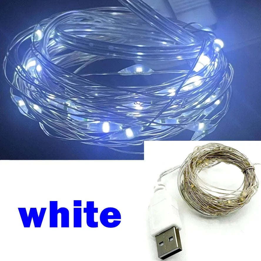 USB LED Fairy String Lights – Copper & Silver Wire (3/10/20M) | Trendorio