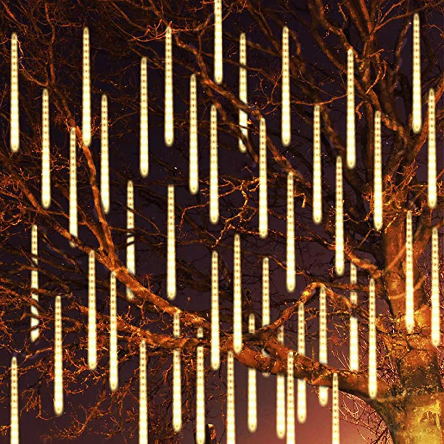LED Icicle Curtain String Lights – 30/50cm Meteor Shower Style Lights for Christmas, Garden & Wedding Decor