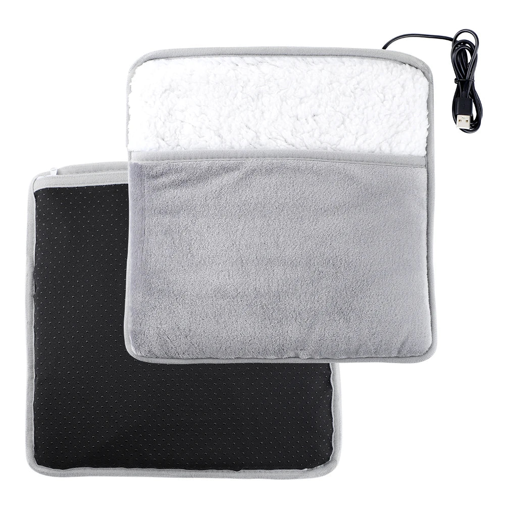 USB Powered Plush Electric Foot Warmer – Cozy Heat for Home & Office