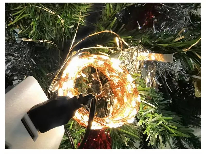 USB LED Fairy String Lights – Copper & Silver Wire (3/10/20M) | Trendorio
