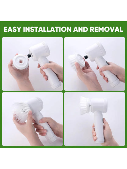 5-in-1 Electric Cleaning Brush Set – Multi-Purpose Kitchen & Bathroom Scrubber & Shoe Polishing Tool | Trendorio Shop