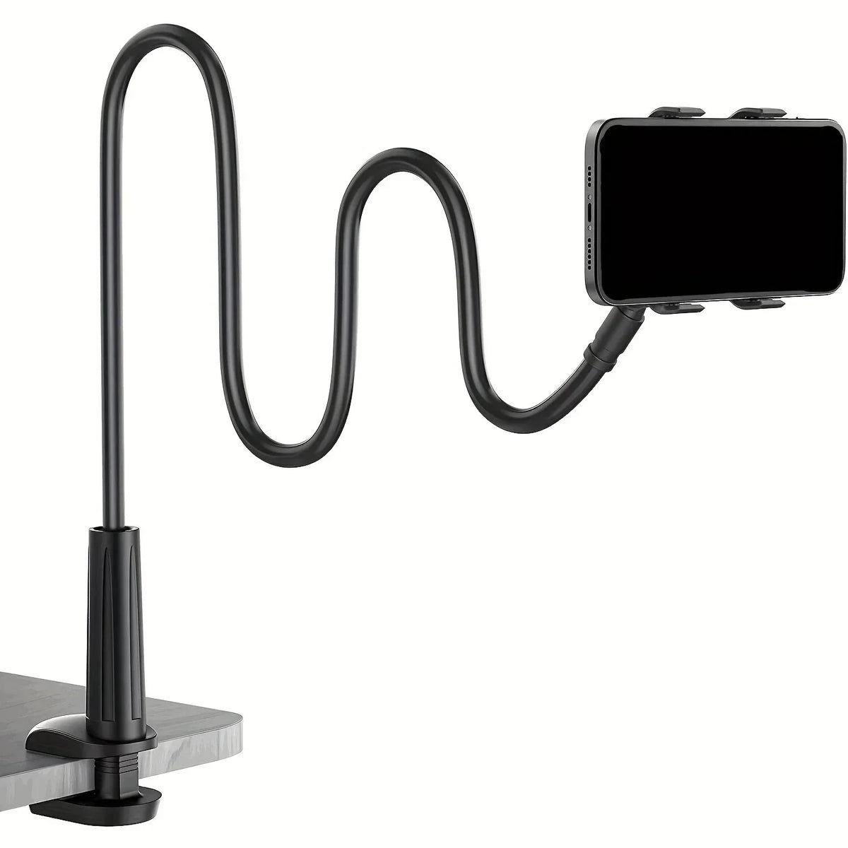 Flexible Phone Holder with Clip, 138cm Gooseneck Arm