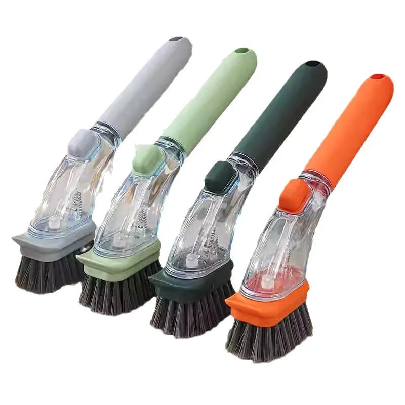 Refillable Liquid Dishwashing Brush – Long-Handle Kitchen Scrubber | Trendorio Shop