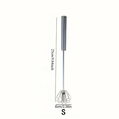 Stainless steel handheld whisk with 25cm handle and 6cm whisk head, size small