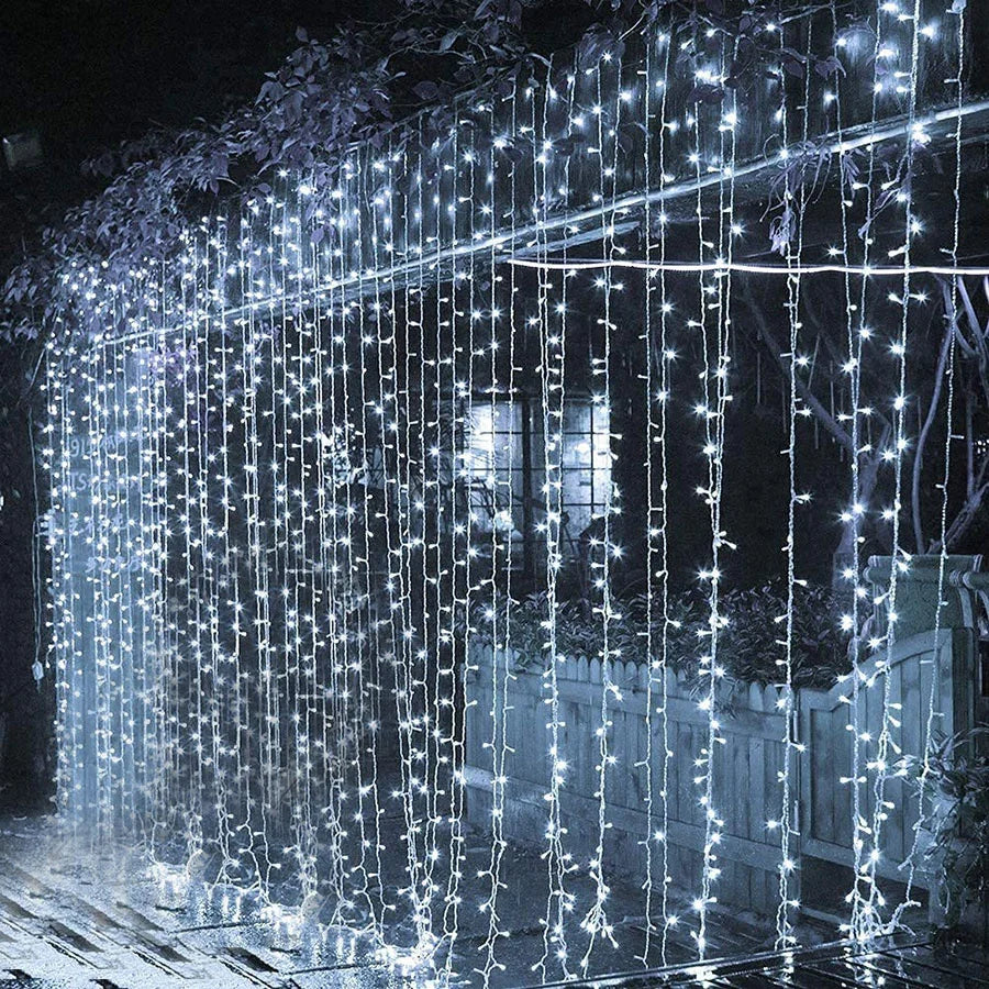 LED Icicle Curtain Lights – 3×3 m 8-Mode Fairy Light Garland | Trendorio Shop