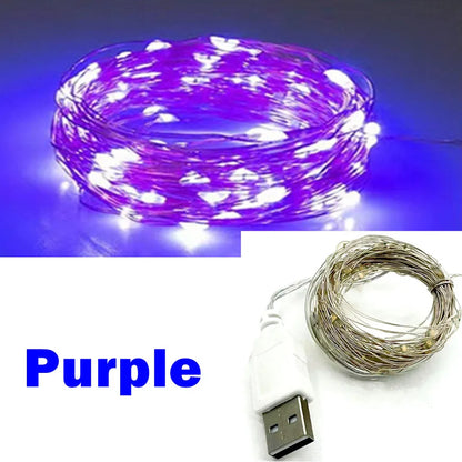 USB LED Fairy String Lights – Copper & Silver Wire (3/10/20M) | Trendorio
