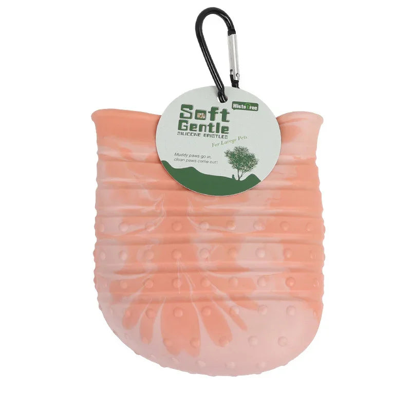 Soft Gentle silicone bristles pet paw cleaner for large dogs with hanging clip