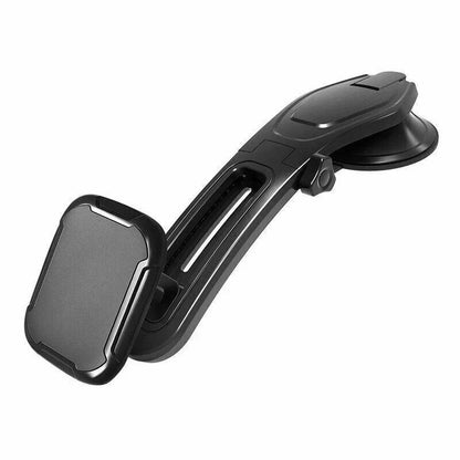 Black adjustable car phone mount with suction cup base and magnetic holder